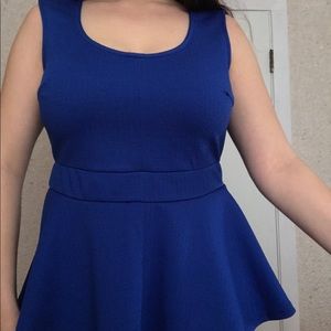 Blue peplum shirt